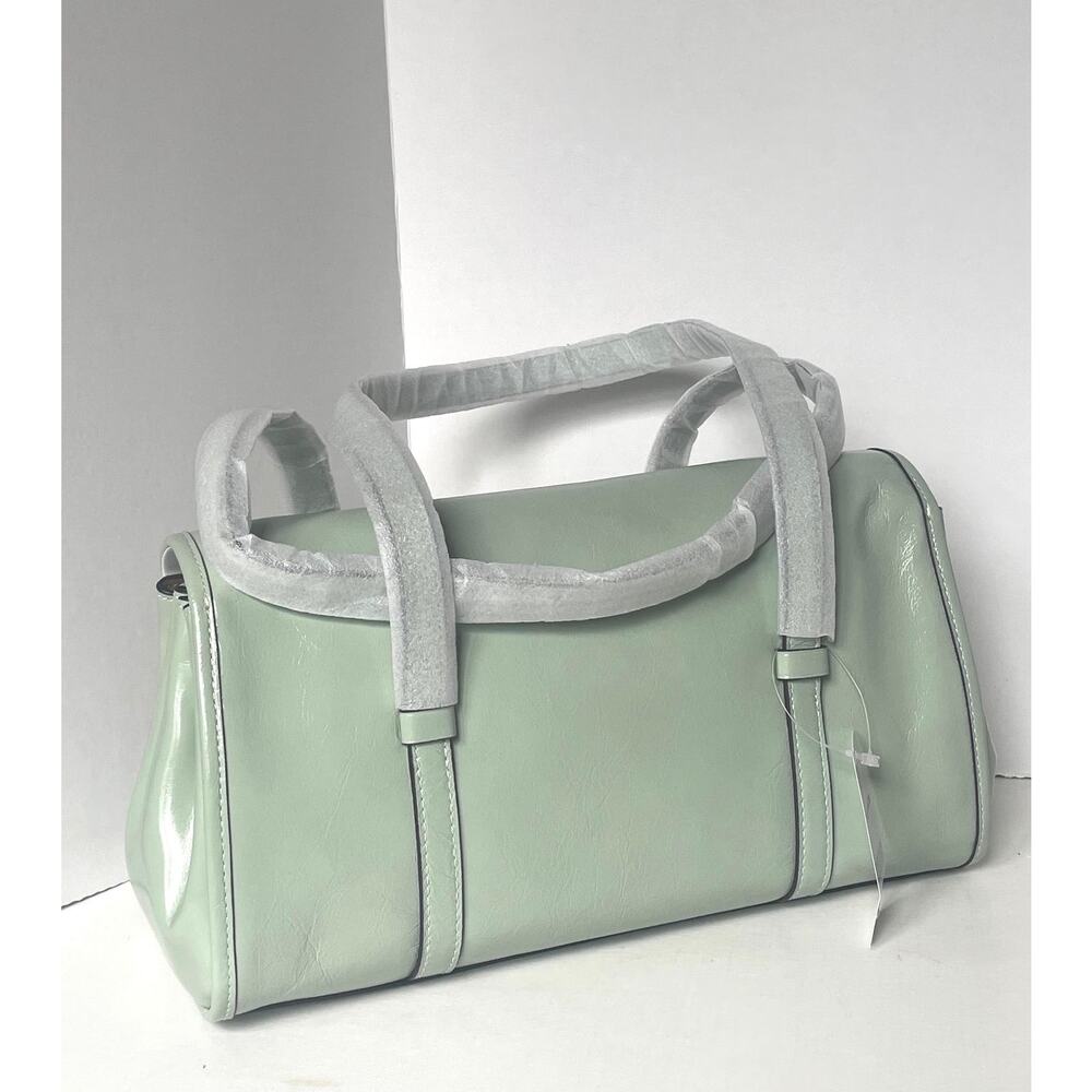 Coach Bridget Flap Shoulder Bag With Bows Light Pistachio Crinkle Leather CDY94 - Picture 4 of 16